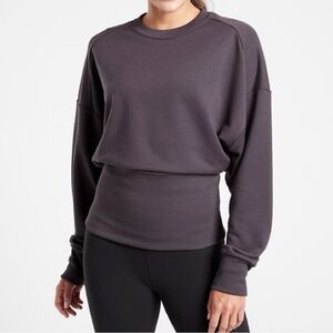 ATHLETA Shale Purple Potrero Sweatshirt‎ Long Sleeve Pullover Cozy Top Size XS